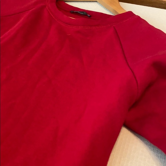 Zara Womens Red Long Sleeve Versatile Sweater Dress With Two Front Pockets - Picture 7 of 8